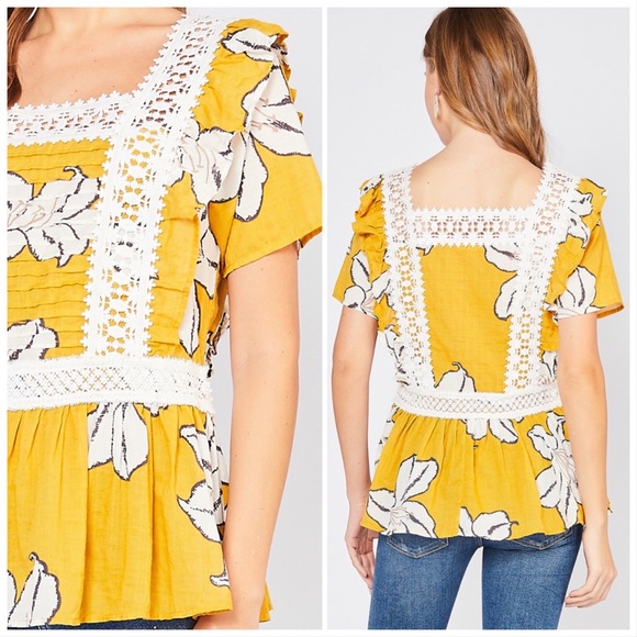 Entro Big Flowers Peplum Top - Picture 4 of 7